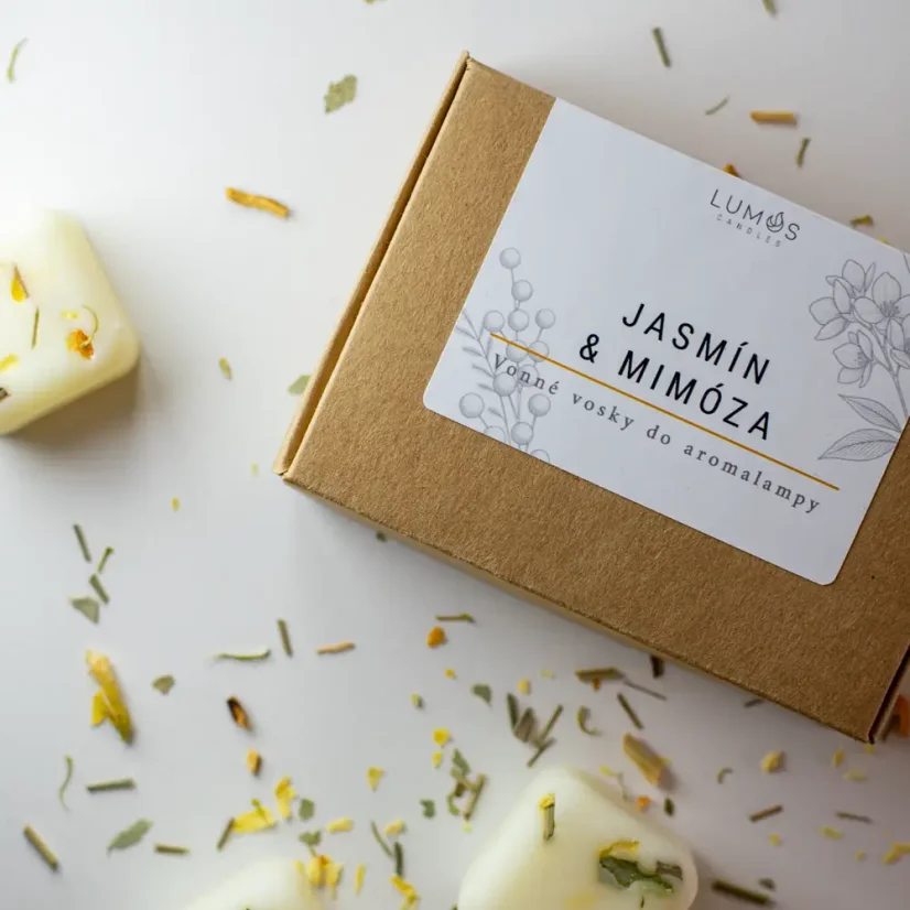 Vonné vosky do aromalampy Jasmín & Mimóza v kraftové krabičce